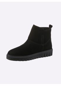 Casual Looks Damen Stiefelette, Gr. 42, schwarz, Veloursleder, Glattleder, modisch, Schuhe