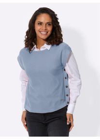 Casual Looks Damen Pullunder "Pullunder", blau, Gr. 36, unifarben, 50% Baumwolle, 50% Polyacryl, Pullover