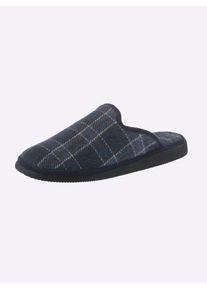 CLASSIC Herren Pantoffel, Gr. 40, blau, Textil, Basic, Schuhe