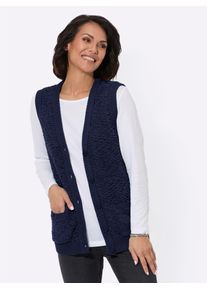 Casual Looks Damen Strickweste, blau, Gr. 36, unifarben, 58% Polyester, 42% Baumwolle, Westen