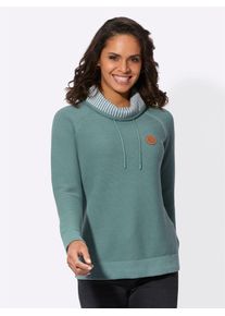Casual Looks Damen Strickpullover "Langarm-Pullover", grün, Gr. 40, unifarben, 100% Baumwolle, Pullover