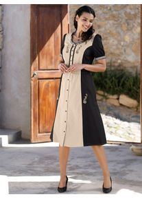 Classic Basics Damen Trachtenbluse, beige, Gr. 50, gemustert, mehrfarbig, 50% Baumwolle, 50% Polyester, Blusen