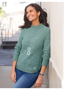Casual Looks Damen Strickpullover "Pullover", grün, Gr. 40, unifarben, 65% Polyester, 35% Baumwolle, Pullover