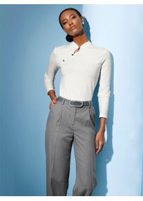 CRÉATION L CREATION L Damen Langarmshirt "Baumwoll-Shirt", beige, Gr. 40, unifarben, 95% Baumwolle, 5% Elasthan, Shirts