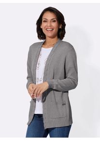 Casual Looks Damen Strickjacke, schwarz-weiß, Gr. 38, gemustert, 55% Baumwolle, 45% Viskose, Strickjacken