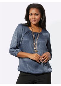 Lady Damen Schlupfbluse, blau, Gr. 48, unifarben, 100% Polyester, Blusen
