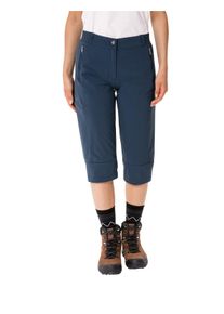 Vaude Damen Caprihose "FARLEY STRETCH CAPRI III", blau, sportlich, Gr. 48, unifarben, Obermaterial: 89% Polyamid, 11% Elasthan, Hosen