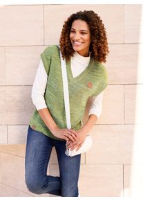 Casual Looks Damen Pullunder "Pullunder", grün, Gr. 40, gemustert, mehrfarbig, meliert, 54% Baumwolle, 46% Polyacryl, Pullover
