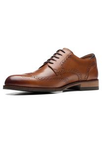 Clarks Herren Budapester "Craft Arlo Limit", Gr. 43, braun, Leder, Lyralochung, elegant, Schuhe, Business Schuh, Schnürschuh mit Softfußbett