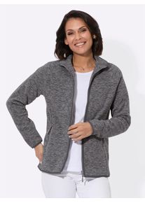 Casual Looks Damen Fleecejacke, grau, Gr. 40, meliert, 100% Polyester, Jacken
