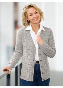 Classic Basics Damen Cardigan, grau, Gr. 54, unifarben, 73% Polyacryl, 20% Polyamid, 7% Polyester, Strickjacken