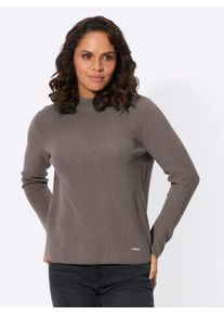 Casual Looks Damen Stehkragenpullover "Stehkragen-Pullover", grau, Gr. 36, unifarben, 50% Wolle, 30% Baumwolle, 20% Polyamid, Pullover