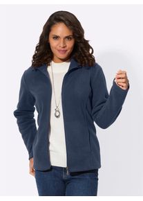 Casual Looks Damen Fleecejacke, blau, Gr. 40, unifarben, 100% Polyester, Jacken