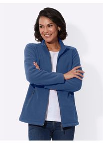 Casual Looks Damen Fleecejacke, blau, Gr. 40, unifarben, 100% Polyester, Jacken