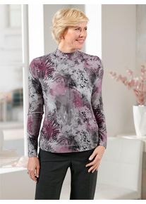 CLASSIC Damen Stehkragenshirt "Shirt", lila, Gr. 38, gemustert, mehrfarbig, 95% Viskose, 5% Elasthan, Shirts