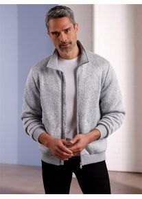 CLASSIC Herren Strickfleecejacke, grau, Gr. 44, meliert, 100% Polyester, Ärmelfutter:100% Polyester, Jacken