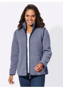 Casual Looks Damen Fleecejacke, blau, Gr. 38, unifarben, 100% Polyester, Jacken