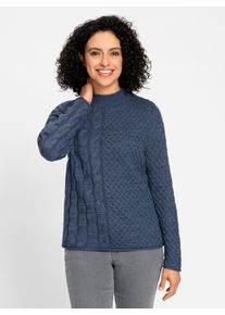 Inspirationen Damen Stehkragenpullover "Stehkragen-Pullover", blau, Gr. 40, unifarben, 60% Baumwolle, 40% Polyacryl, Pullover