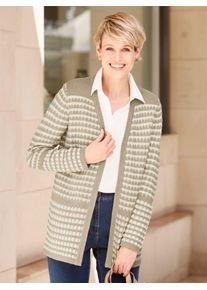 Classic Basics Damen Longstrickjacke, braun, Gr. 44, gemustert, gestreift, mehrfarbig, 100% Polyacryl, Strickjacken