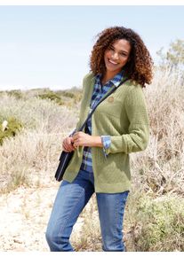 Casual Looks Damen Strickjacke, grün, Gr. 40, unifarben, 50% Baumwolle, 50% Polyacryl, Strickjacken
