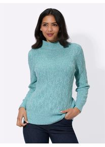 Classic Basics Damen Strickpullover "Langarm-Pullover", blau, Gr. 42, meliert, 100% Polyacryl, Pullover