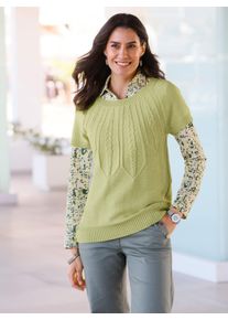 Inspirationen Damen Pullunder "Pullunder", grün, Gr. 38, meliert, 50% Viskose, 28% Polyester, 22% Polyamid, Pullover
