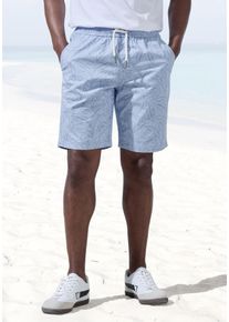 John Devin Herren Shorts "Bermuda", blau, casual, Gr. M, bedruckt, Web, Obermaterial: 97% Baumwolle, 3% Elasthan, Hosen, kurze Hose aus elastischer,