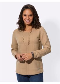 Casual Looks Damen Rundhalsshirt "Shirt", braun, Gr. 38, unifarben, 85% Polyester, 10% Viskose, 5% Elasthan, Shirts
