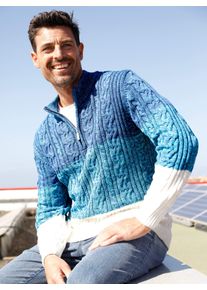 Marco Donati Herren Stehkragenpullover "Pullover", grün, Gr. 48, gemustert, gestreift, 50% Baumwolle, 50% Polyacryl, Pullover