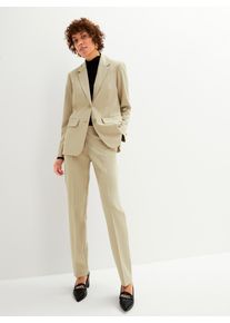 Damen Hosenanzug, beige, Gr. 40, 63% Polyester, 33% Viskose, 4% Elasthan, Anzüge