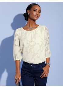 CRÉATION L CREATION L Damen Schlupfbluse, beige, Gr. 36, unifarben, 100% Polyester, Blusen
