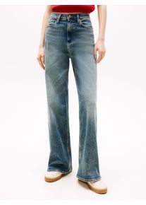 Tommy Jeans Damen Weite Jeans "Claire High Rise", blau, casual, Gr. 33, unifarben, Denim/Jeans, Obermaterial: 99% Baumwolle, 1% Elasthan, Jeans, mit