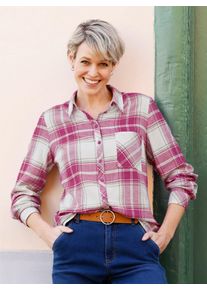 Classic Basics Damen Flanellbluseerika, ecru, kariert, Gr. 50, gemustert, kariert, mehrfarbig, 100% Baumwolle, Blusen