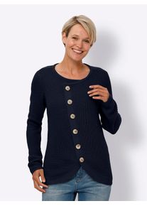 Classic Basics Damen Strickpullover "Langarm-Pullover", blau, Gr. 50, unifarben, 100% Polyacryl, Pullover
