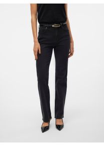 Véro Moda VERO MODA Damen Gerade Jeans "VMTESSA HR STRAIGHT JEANS LI134 GA NOOS", schwarz, modisch, Gr. 29, unifarben, Denim/Jeans, Obermaterial: 99%