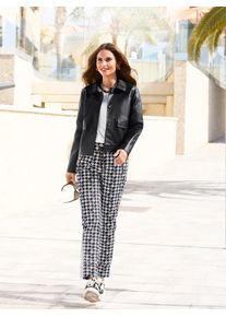 Inspirationen Damen Lederimitatjacke, schwarz, Gr. 36, unifarben, 100% Viskose, Jacken