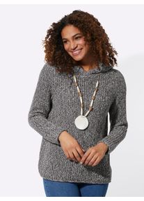 Casual Looks Damen Kapuzenpullover "Kapuzen-Pullover", grau, Gr. 38, meliert, 100% Baumwolle, Pullover