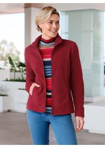 Casual Looks Damen Fleecejacke, rot, Gr. 38, unifarben, 100% Polyester, Jacken