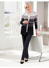 CLASSIC Damen 2-in-1-Pullover "Pullover"anthrazit, erika, geringelt, Gr. 38, gemustert, gestreift, mehrfarbig, 73% Polyester, 24% Polyacryl, 3%