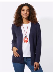 Casual Looks Damen Strickjacke, blau, Gr. 40, unifarben, 50% Baumwolle, 50% Polyacryl, Strickjacken