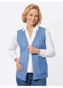 Classic Basics Damen Strickweste, blau, Gr. 40, unifarben, 100% Polyacryl, Westen