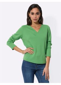CRÉATION L CREATION L Damen V-Shirt "Modal-Mix-Shirt", grün, Gr. 36, unifarben, 50% Modal, 44% Polyester, 6% Elasthan, Shirts