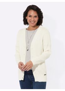 Casual Looks Damen Cardigan, beige, Gr. 38, unifarben, 50% Baumwolle, 50% Polyacryl, Strickjacken
