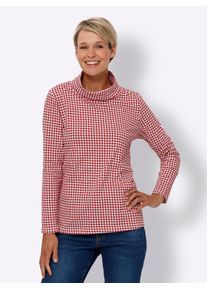 Classic Basics Damen Rollkragenshirt "Langarm-Shirt", bunt, Gr. 52, gemustert, Hahnentrittmuster, mehrfarbig, 100% Baumwolle, Shirts