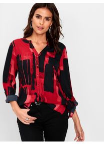 Inspirationen Damen Langarmbluse, bunt, Gr. 46, gemustert, 100% Polyester, Blusen