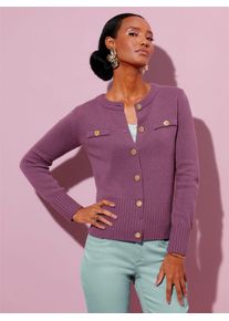 CRÉATION L CREATION L Damen Cardigan, lila, Gr. 40, unifarben, 70% Polyacryl, 30% Schurwolle, Strickjacken