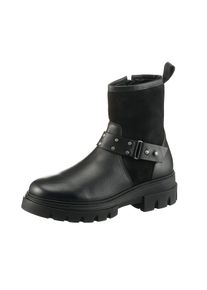 Heine Damen Stiefelette, Gr. 38, schwarz, Leder, Rindsleder, Glattleder, Textil, modisch, Schuhe