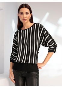 Heine Damen 3/4 Arm-Pullover "Pullover", bunt, Gr. 46, gemustert, mehrfarbig, gestreift, 70% Viskose, 30% Polyamid, Pullover