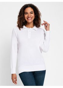 Casual Looks Damen Polokragenpullover "Pullover", beige, Gr. 40, unifarben, 100% Baumwolle, Pullover
