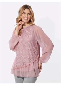 Classic Basics Damen Spitzenbluse, lila, Gr. 38, unifarben, 100% Polyester, Spitze:100% Polyamid, Blusen